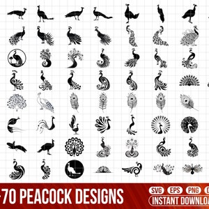 Peacock SVG Bundle, Peacock Dxf, Peacock Png, Peacock Vector, Peacock
