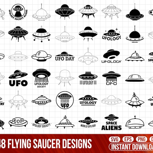 UFO SVG bundle, Flying Saucer Silhouette, Alien Invasion Svg, Alien Spaceship Svg, Alien Ship Svg, UFO svg, ufo cutting files, ufo clip art