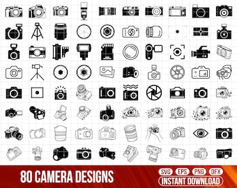Camera SVG Bundle, Camera Svg, Camera Clipart, Camera SVG Cut Files for Cricut, Camera photo Silhouette, Photography Svg, Video camera Svg