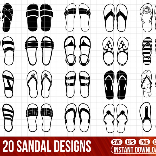 Sandal Svg Bundle, Sandal Svg, Fashion Svg, Sandal Clip art, Sandal Silhouette, slippers, footwear, DFX, eps, svg, png,Sandal, print file