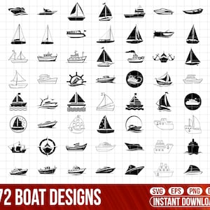 Boat SVG Bundle, Sail Boat Svg, Ship Svg, Speedboat Svg, Cruise Ship Svg, Boat PNG Bundle, Boat Clipart, silhouette,Boat Cut Files,yacht Svg