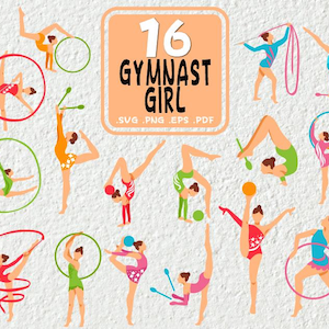 Turnster meisje Svg, bundel Turnen Svg, Gymnast Doodles evenwichtsbalk Svg, schattige turnster digitale download