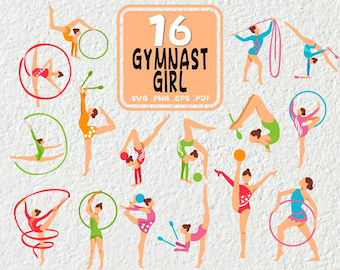 Gymnast Girl SVG Bundle: Gymnastics Doodles (Digital Download)