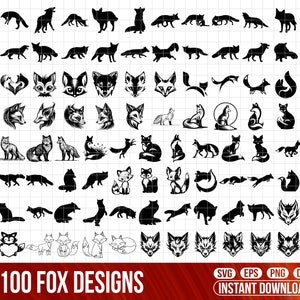 Fox SVG, Fox SVG Bundle, Fox silhouette, Fox Svg Files for Cricut, Fox Vector, Fox Dfx, Fox Clipart, Woodland animals svg, Fox face svg.