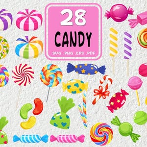 Candy Svg Bundle, Candy Party Svg, Candy Svg, Lollipop Svg, Sweets Svg, Candy Cane Svg, Lollipop Cut File, Print file, Svg Png Files