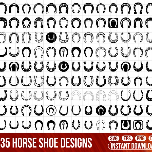 135 Horseshoe SVG Bundle, Clipart Cut Files (Digital Download)