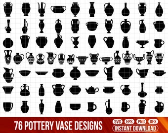 Pottery Vase Silhouette SVG Bundle (Digital Download)