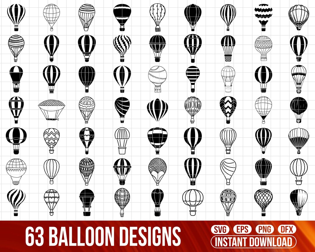 Hot Air Balloon SVG Bundle, Clipart Cut Files (digital Download) - Etsy