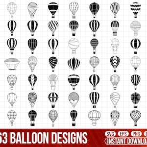 Hot Air Balloon SVG Bundle, Air Balloon silhouette, Hot Air Balloon PNG Bundle, Hot Air Balloon Clipart,Hot Air Balloon Cut Files for Cricut