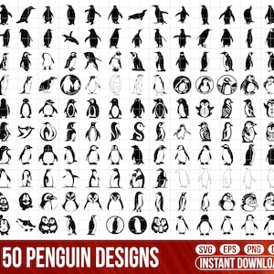 Penguin SVG Bundle, Cute penguins svg, Penguin PNG Bundle, Penguin Clipart, Penguin SVG Cut Files For Cricut, Penguin Silhouette,Penguin Dfx