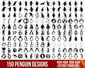 Penguin SVG Clipart Bundle, Cricut Cut Files (Digital Download