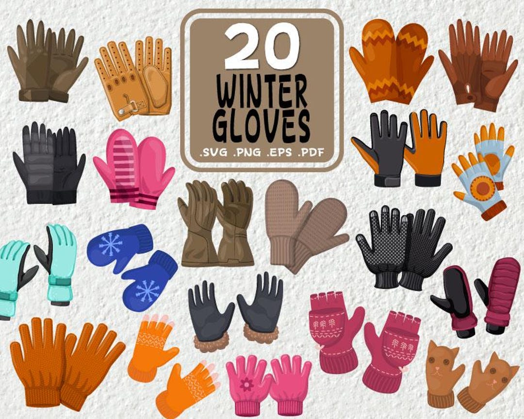 Winter Gloves & Mittens SVG Bundle: Clipart, Vector, Cutting File - Etsy