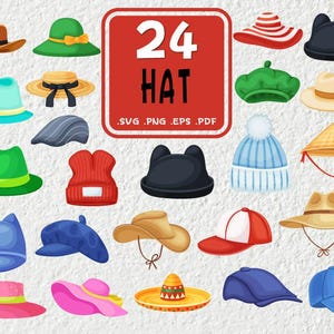 Hoed SVG, hoedenbundel PNG, prop hoeden, herenhoeden SVG, herenhoed, cilinderhoed Svg, dameshoed Svg, vrouwenhoed png, afdrukbestand, digitale download
