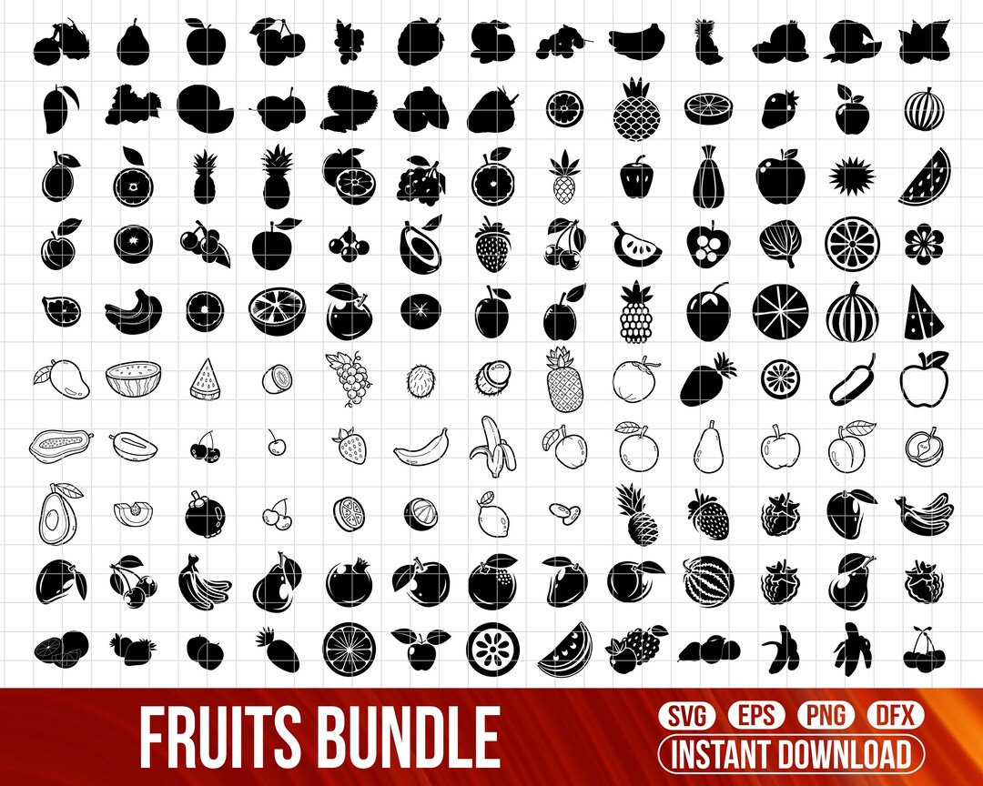 Fruits Svg Bundle | Fruit Clipart (digital Download) - Etsy