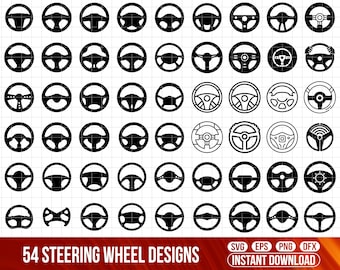 Steering Wheel SVG Bundle, Car Wheel Vector Clipart (Digital Download)