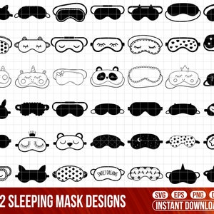 Schlafmaske SVG Bundle, Schlafmaske SVG, Augenmaske Png, Schlafmaske Clipart, Schlafmaske Silhouette, Schlafmaske, Cricut-Datei, Schneidedateien