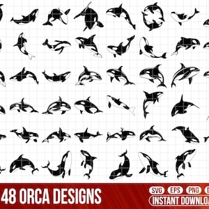 Orca SVG, Orca SVG for cricut, Orca png, Orca silhouette, Cricut Cut files, Orca Print file, Printable orca, Orca Clipart, Orca Eps File