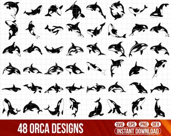 Orca SVG, Orca SVG for cricut, Orca png, Orca silhouette, Cricut Cut files, Orca Print file, Printable orca, Orca Clipart, Orca Eps File