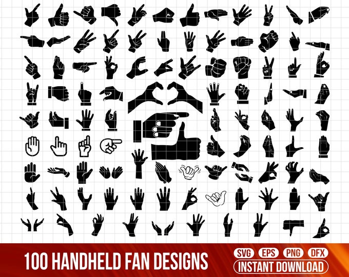 140 Hand Symbol SVG Bundle, Handzeichen svg, Handsymbol dxf, Handsymbol ...