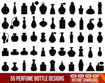 Perfume Bottle Silhouette SVG Bundle (55 Designs)