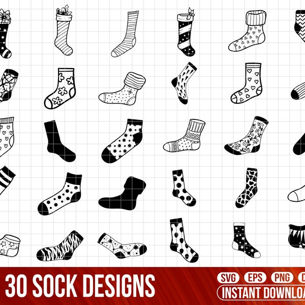 Socks Svg bundle, socks clipart, doodle socks, fashion clipart, socks silhouette, socks cut files, knitted socks, print file,printable, Svg