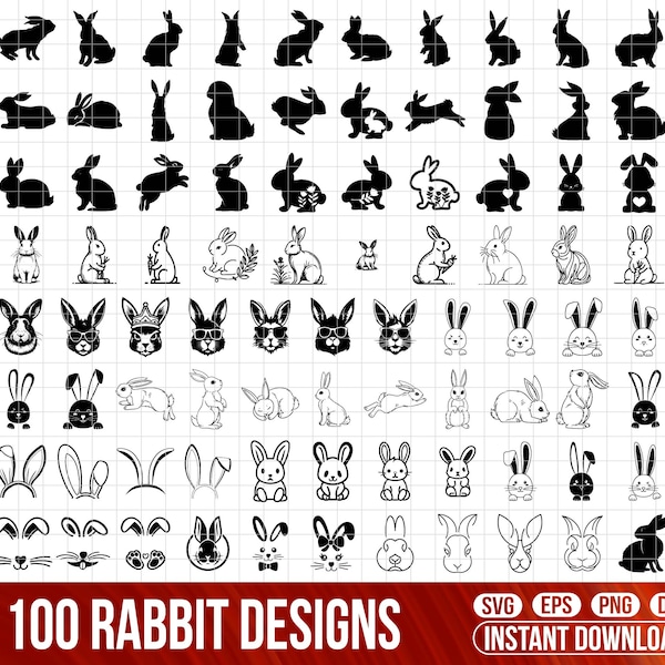 Rabbit Svg File - Etsy