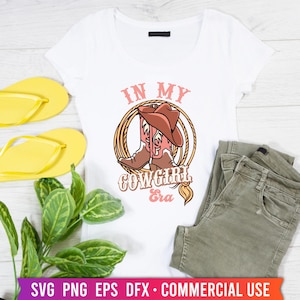 In My Cowgirl Era SVG PNG, Retro Wavy Text SVG, Southern Girl Sublimation Design, Cricut & Silhouette Files,Cowgirl Sublimation T-shirt