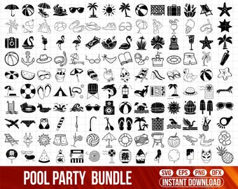 Pool Party SVG Bundle – Summer Silhouettes Designs (Digital download)