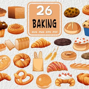 Bakery Bread svg Bundle, Bread svg, Bakery elements, kitchen svg silhouette Bakery svg, Homemade svg, Bread, French baguette,print svg