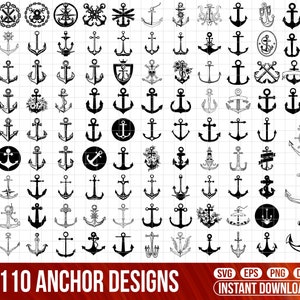 110 Anker SVG Bundle, Anker Clipart (digitaler Download)