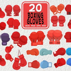 Red Boxing Gloves SVG Bundle, Vector clip art, Boxing SVG file, Boxing Gloves cut file, Vector art, Boxing Glove clipart, Print file, Svg