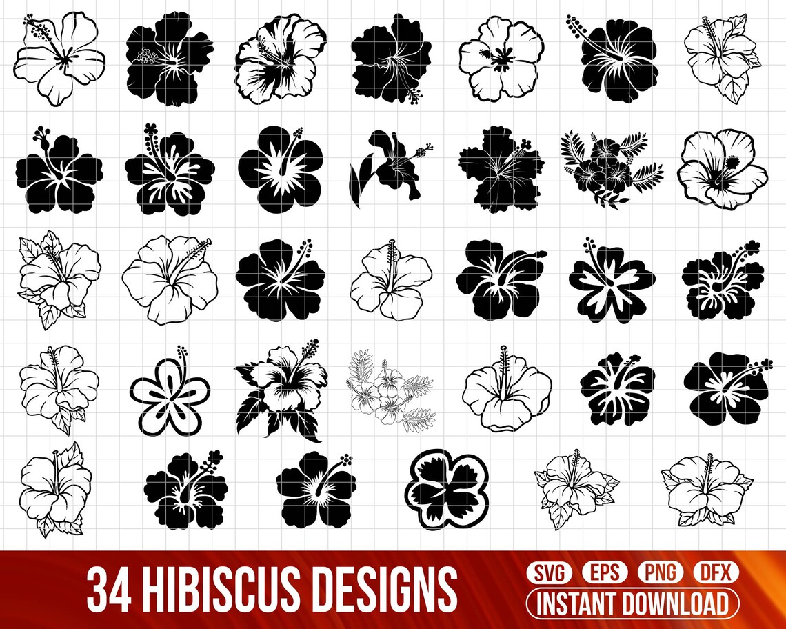 HIBISCUS SVG Bundle, HIBISCUS Svg Cut Files for Cricut, Hibiscus ...