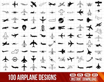 AIRPLANE SVG Bundle, Plane Silhouettes (Digital Download)
