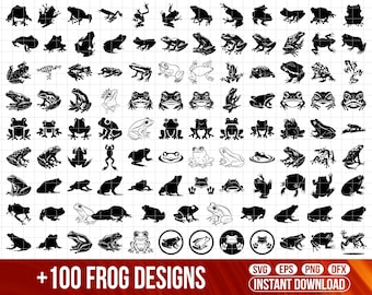 Frog SVG Bundle, Animal Clipart Graphics (Digital Download)