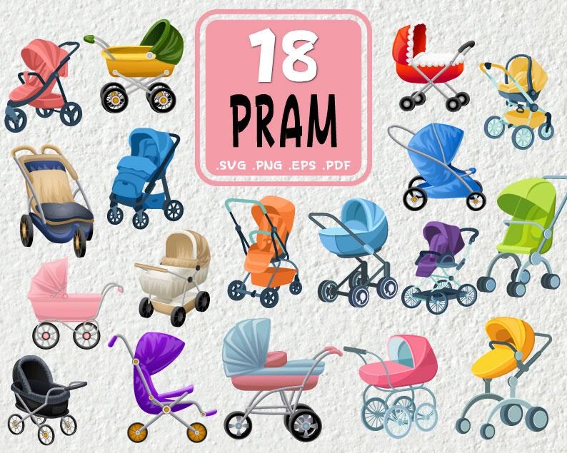 Pram Types Pram Svg Bundle , Baby Shower Svg, Stroller Svg, Baby Svg, Pram Svg ...