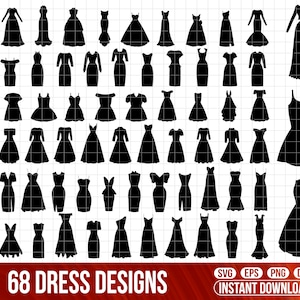 ブライダルドレス SVG ドレス PNG バンドル レディースドレス SVG ドレス クリップアート ウェディングドレス SVG ファッション レディース SVG ブライズメイド SVG ドレス シルエット