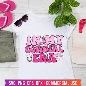 In My Cowgirl Era SVG PNG, Retro Wavy Text SVG, Southern Girl Sublimation Design, Cricut & Silhouette Files,Cowgirl Sublimation T-shirt