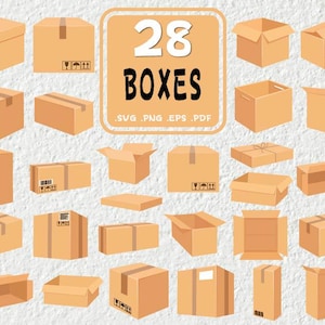 Cartoon box svg Bundle, Box SVG File, Boxes Png, Cartoon box svg, box bundle svg, box clipart, boxes Vector svg, print file