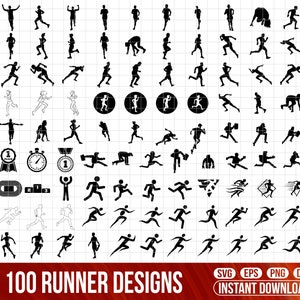 Runner SVG Bundle, Running People silhouette, Running Man svg, Running Woman svg, Runner dxf, Exercise Run svg, marathon runner svg, Run Svg