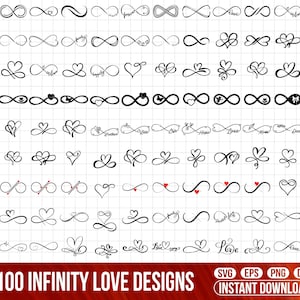 Infinity Love SVG Clipart Bundle, Cut Files (Digital Download)
