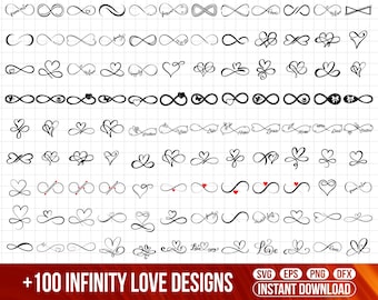 Infinity Love SVG Clipart Bundle, Cut Files (Digital Download)