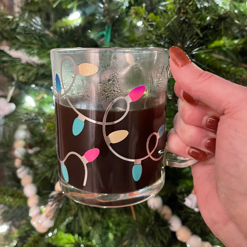 Color Changing Christmas Lights Glass Mug / Christmas Present Etsy