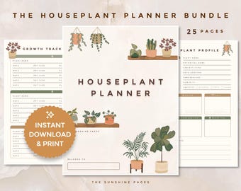 House Plant Tracker Printable Bundle Plant Care Planner Indoor Houseplant Garden Journal Plant Tags Water Schedule Checklist Plant Template