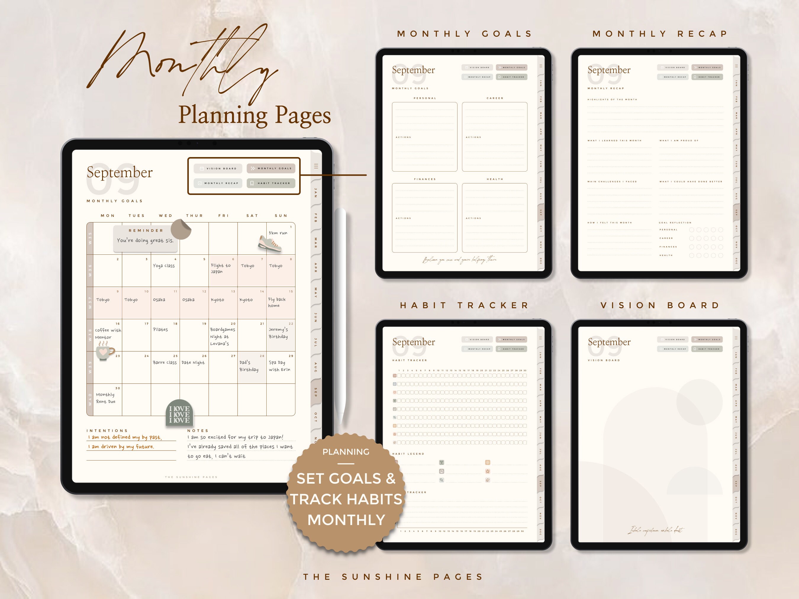 2024 Premium Dated Digital Planner Minimalist iPad Planner Goodnotes ...