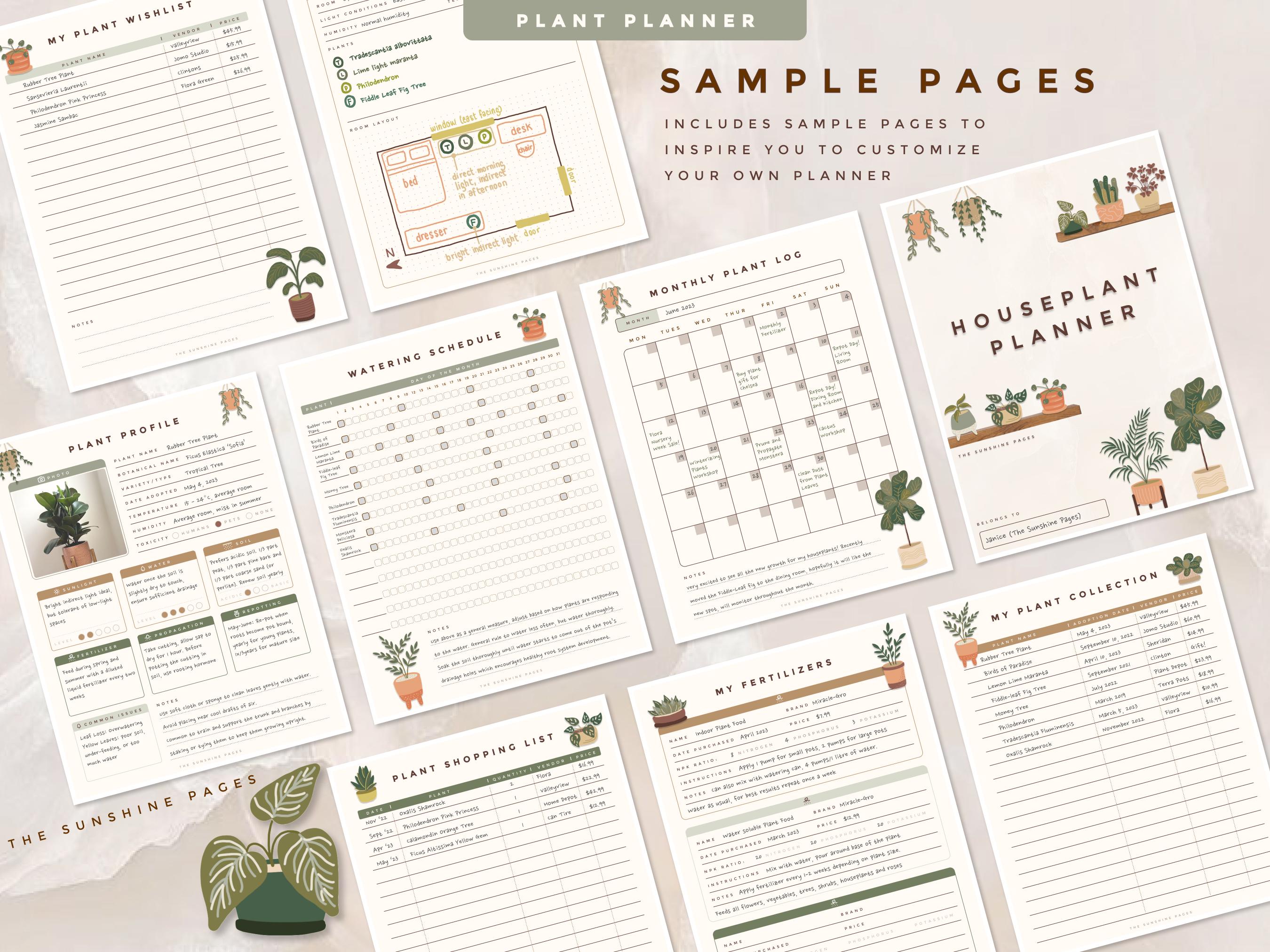 Vegetable Log Example Ultimate House Plant Garden Planner Printable Bundle Gardening Log ...
