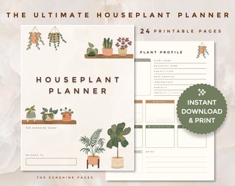 Ultimate House Plant Planner Printable Bundle Indoor Houseplant Garden Journal Plant Care Tracker Water Schedule Log Template Checklist