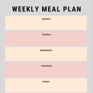 Weekly Meal Plan