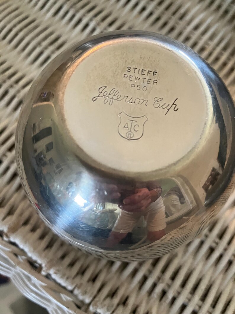 May include: Silver Jefferson Cup by Steiff Pewter, marked P50 with the ATC logo.