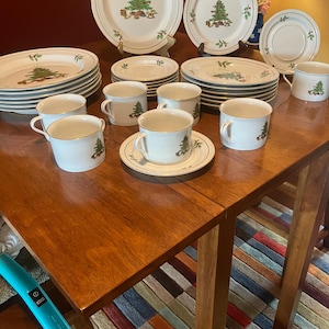Christmas Holiday Hostess Dinnerware with Gold Trim Made By Tienshan  MAKE AN OFFER