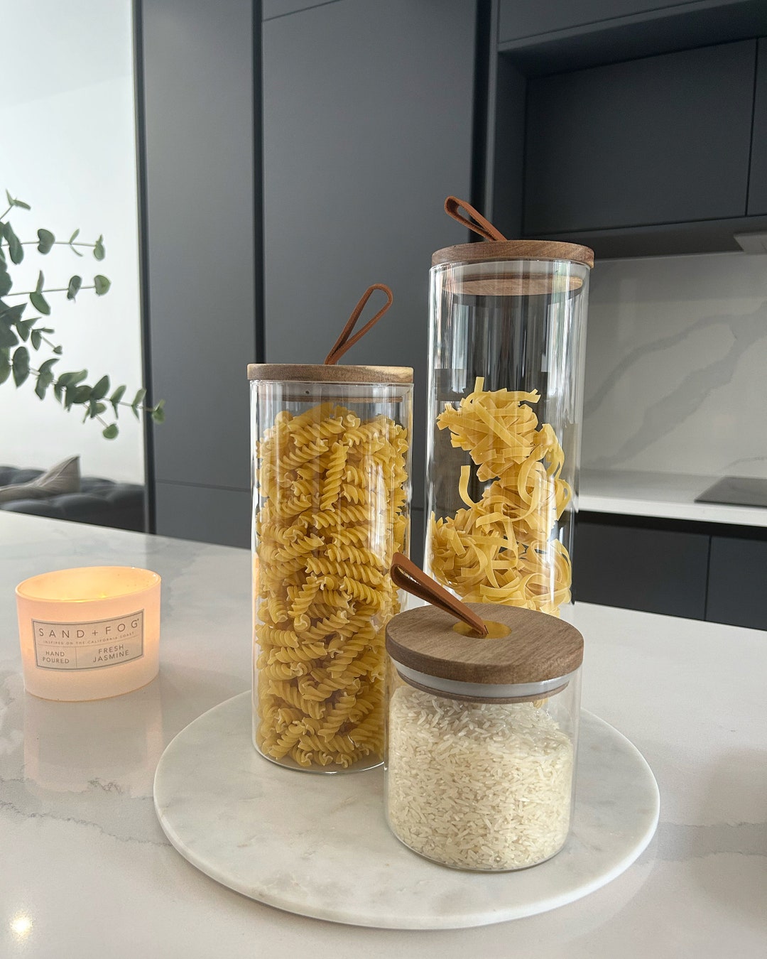 Glass Pantry Jar, Airtight Food Container, Storage Canister, Kitchen